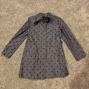 Banana Republic Dark Gray Polka Dot Trench Coat